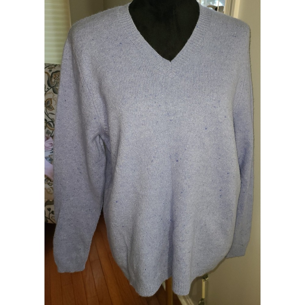 Women's Sz 18/20 Venezia Sweater,‎ V Neck Opening Lambswool, Periwinkle Academic